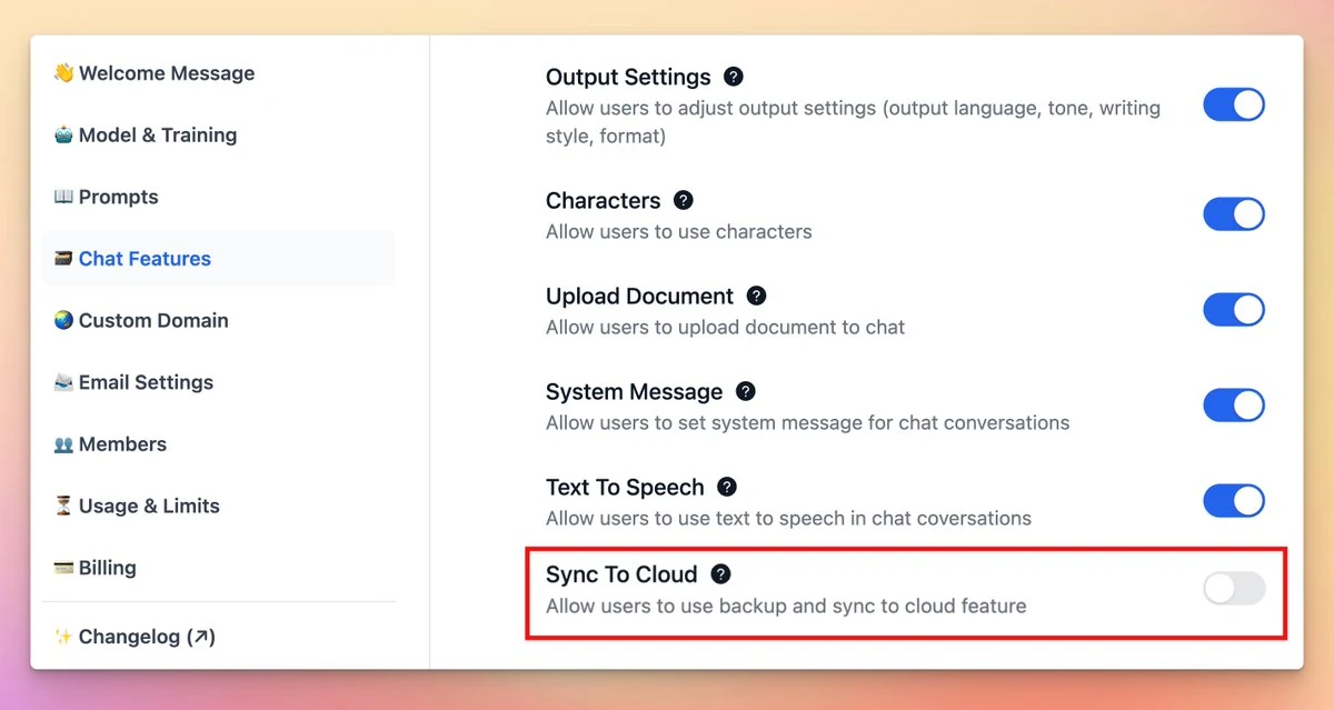Added Sync to cloud