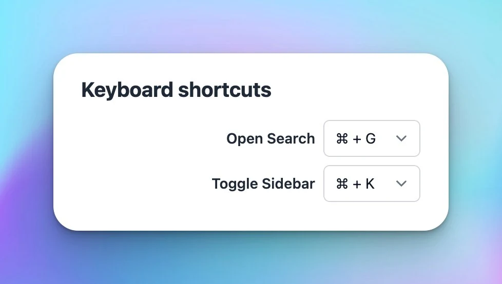Customize keyboard shortcuts