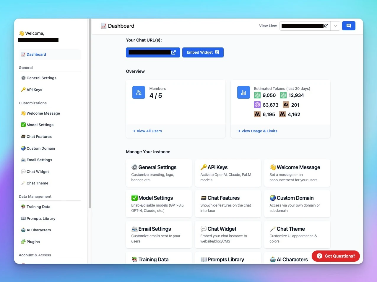 New dashboard