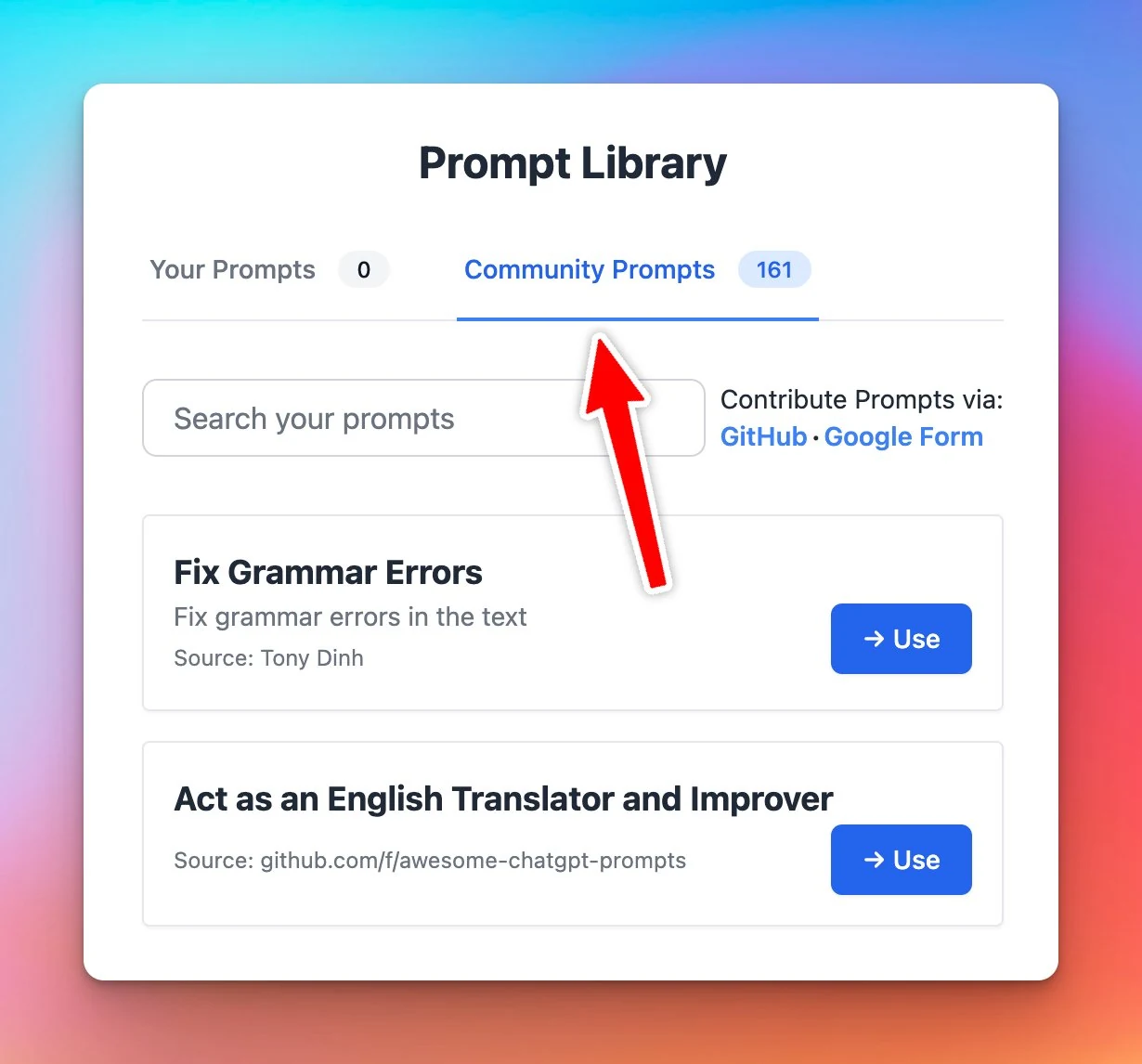 Turn off Community Prompt (screenshot 2 of 2)