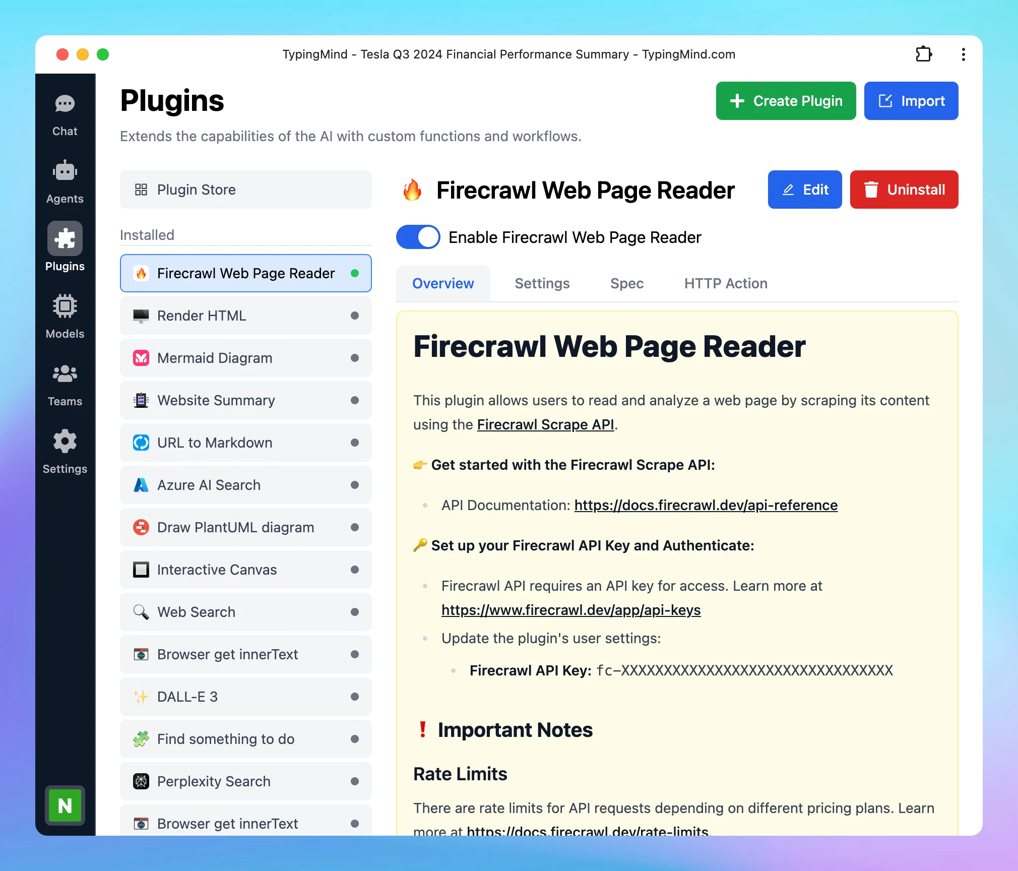 Firecrawl Web Page Reader (screenshot 1 of 2)