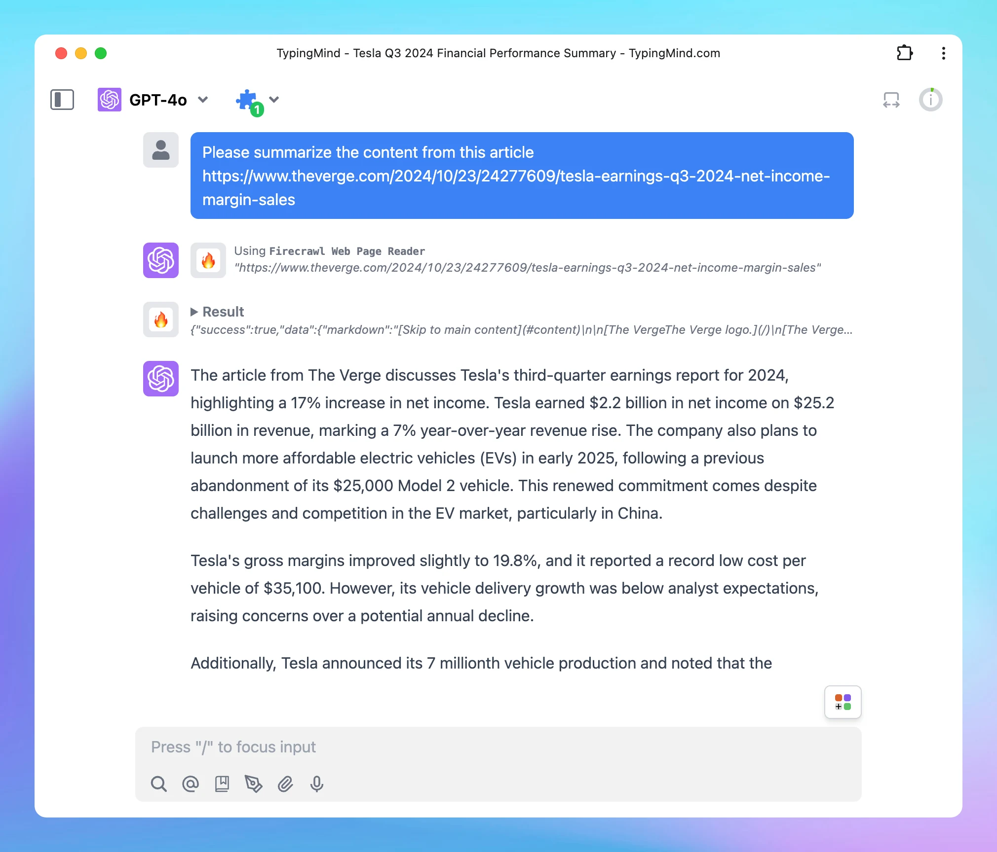 Firecrawl Web Page Reader (screenshot 2 of 2)