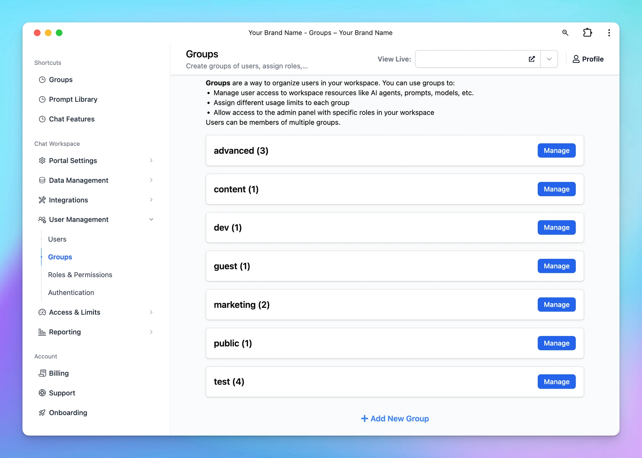 Introducing User Groups
