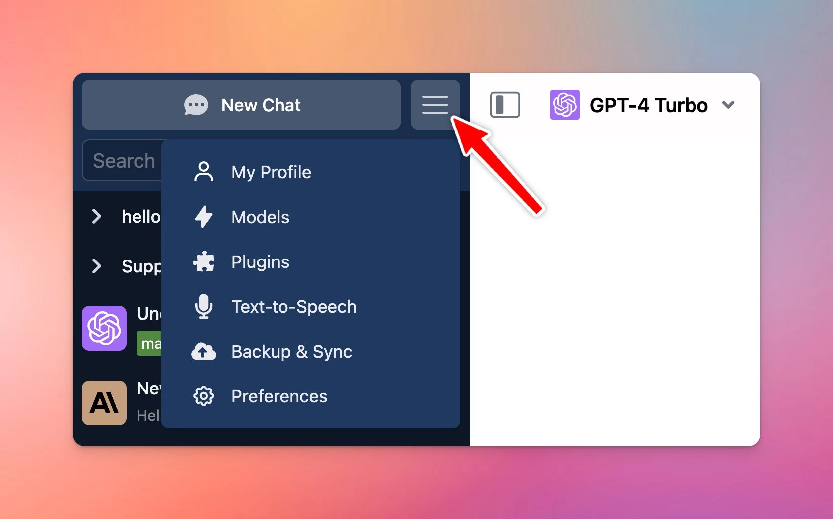 New sidebar design
