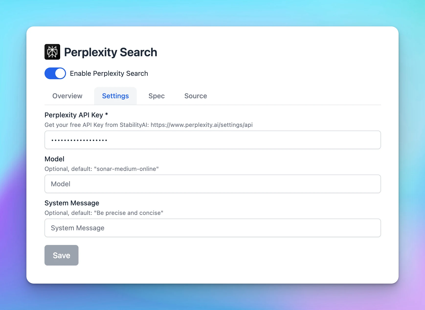 Perplexity plugin is now available! (screenshot 2 of 2)