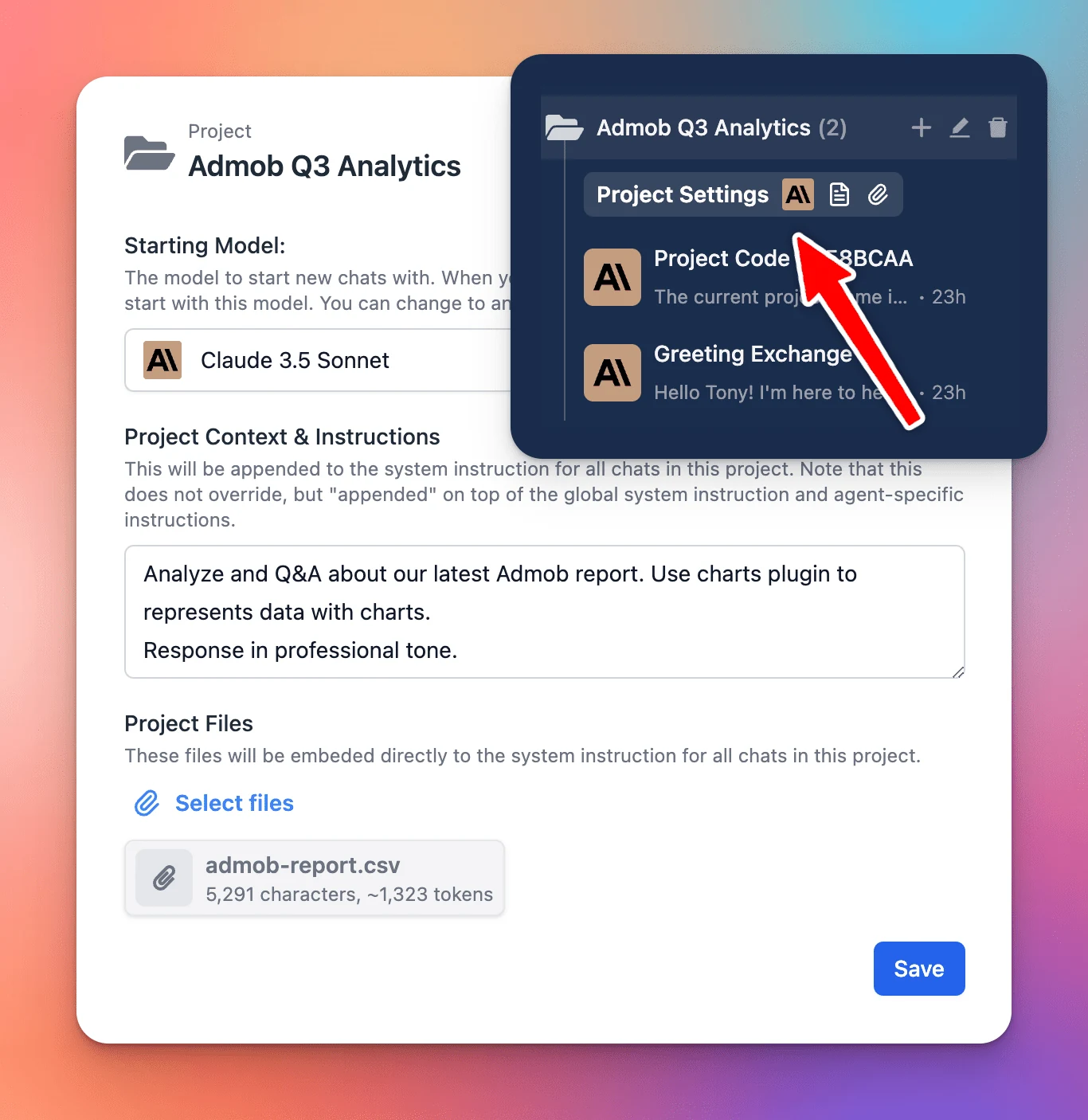 Project Folders (screenshot 1 of 2)