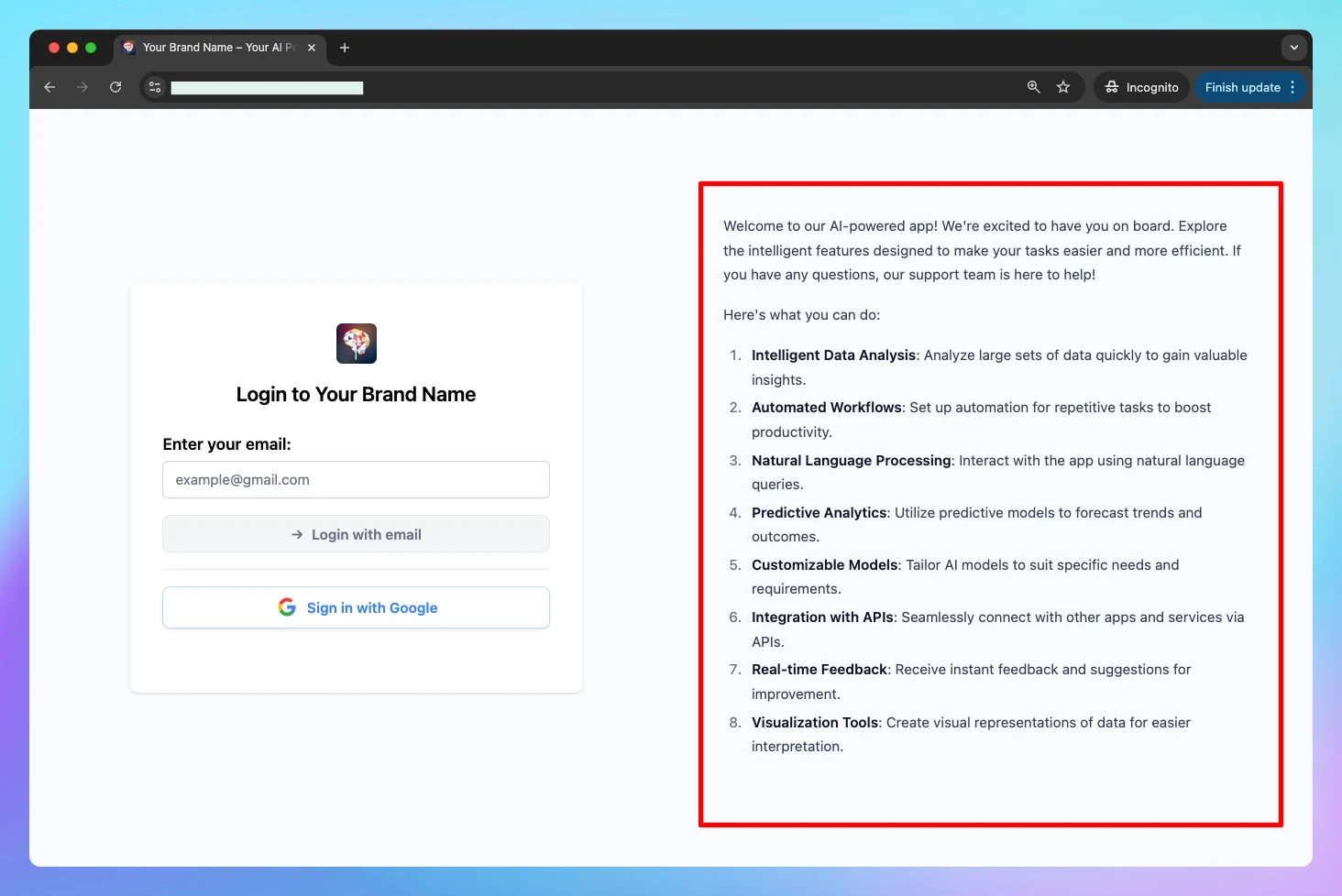 Add Login Message (screenshot 1 of 2)