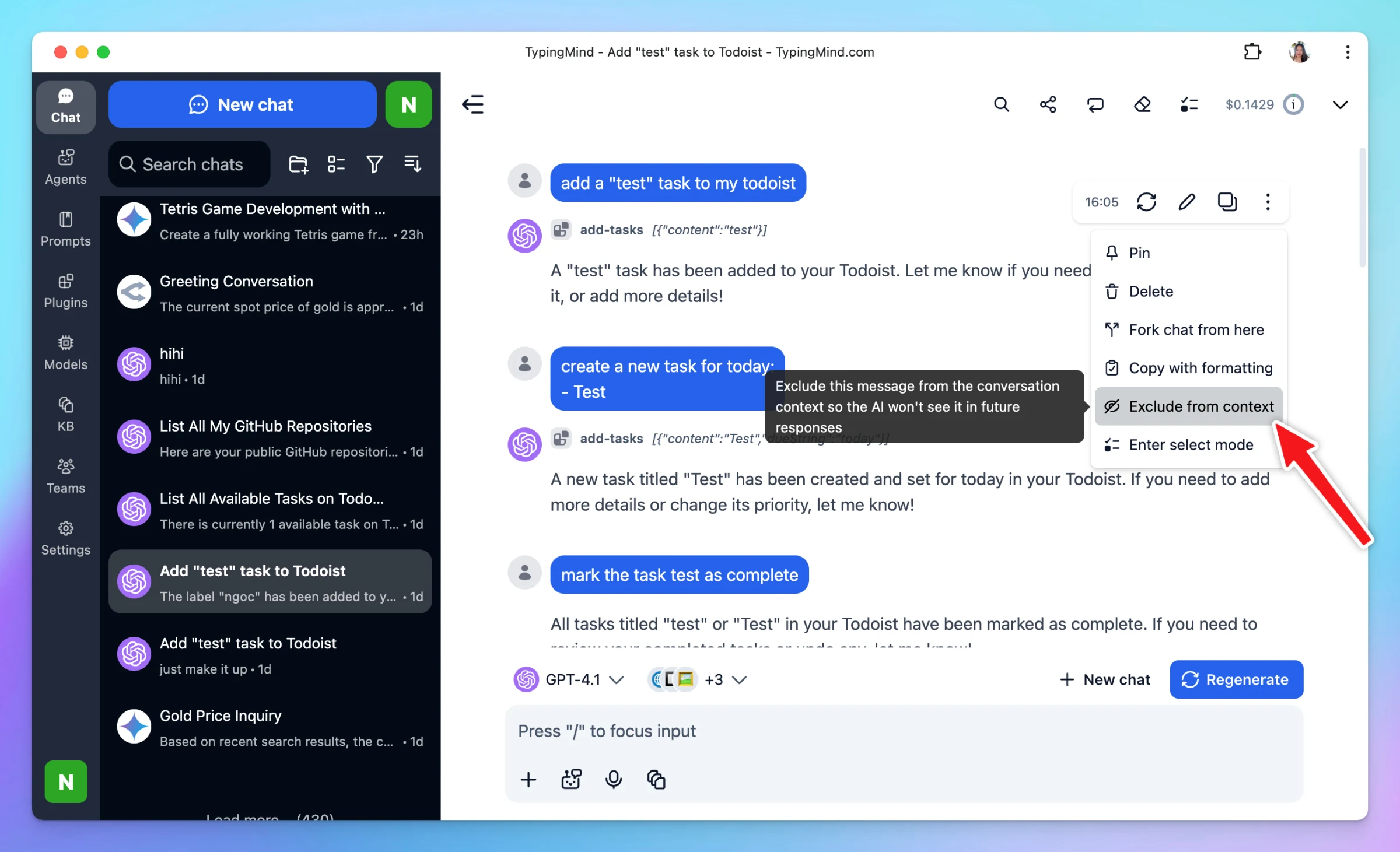Bulk Delete Messages, Exclude Specific Messages from Context, and UX/UI Improvements (image 1)