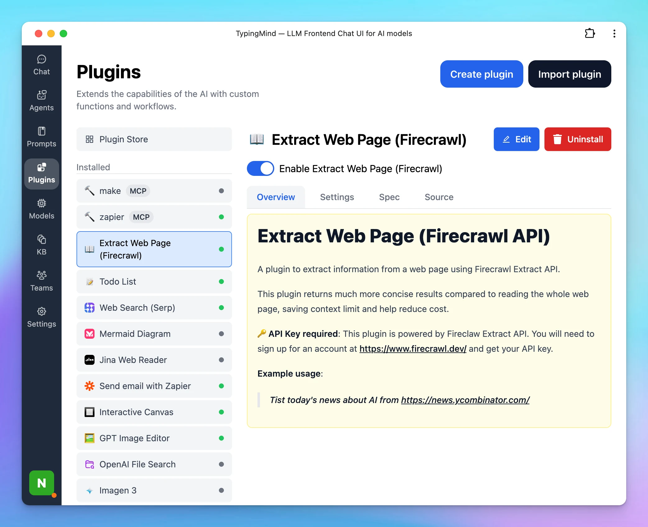 New Plugin: Extract Web Page (Firecrawl) (image 1)