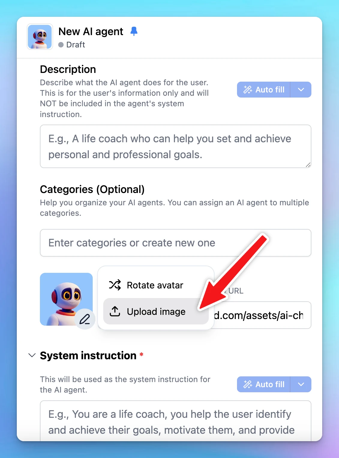 Upload Your Own AI Agent Profile Image (image 1)