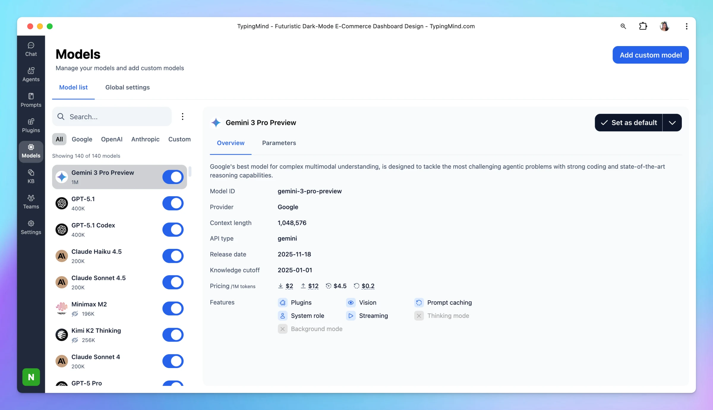 Use Gemini 3 Pro Preview on TypingMind! (image 1)