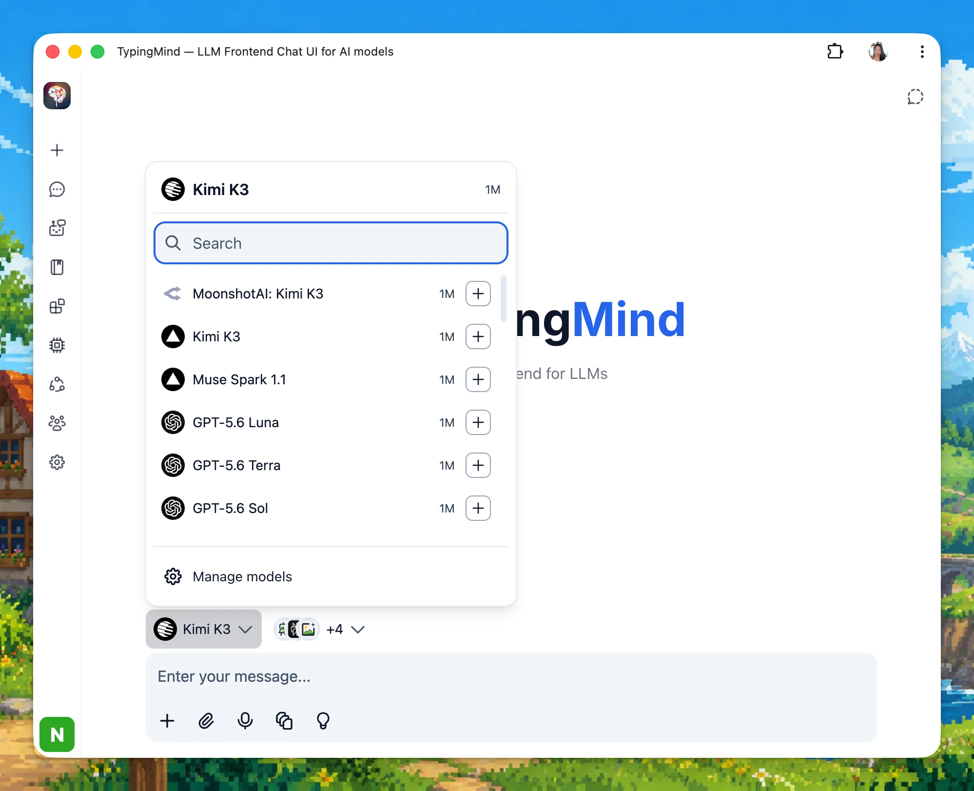 Kimi K3 is now on TypingMind (image 1)