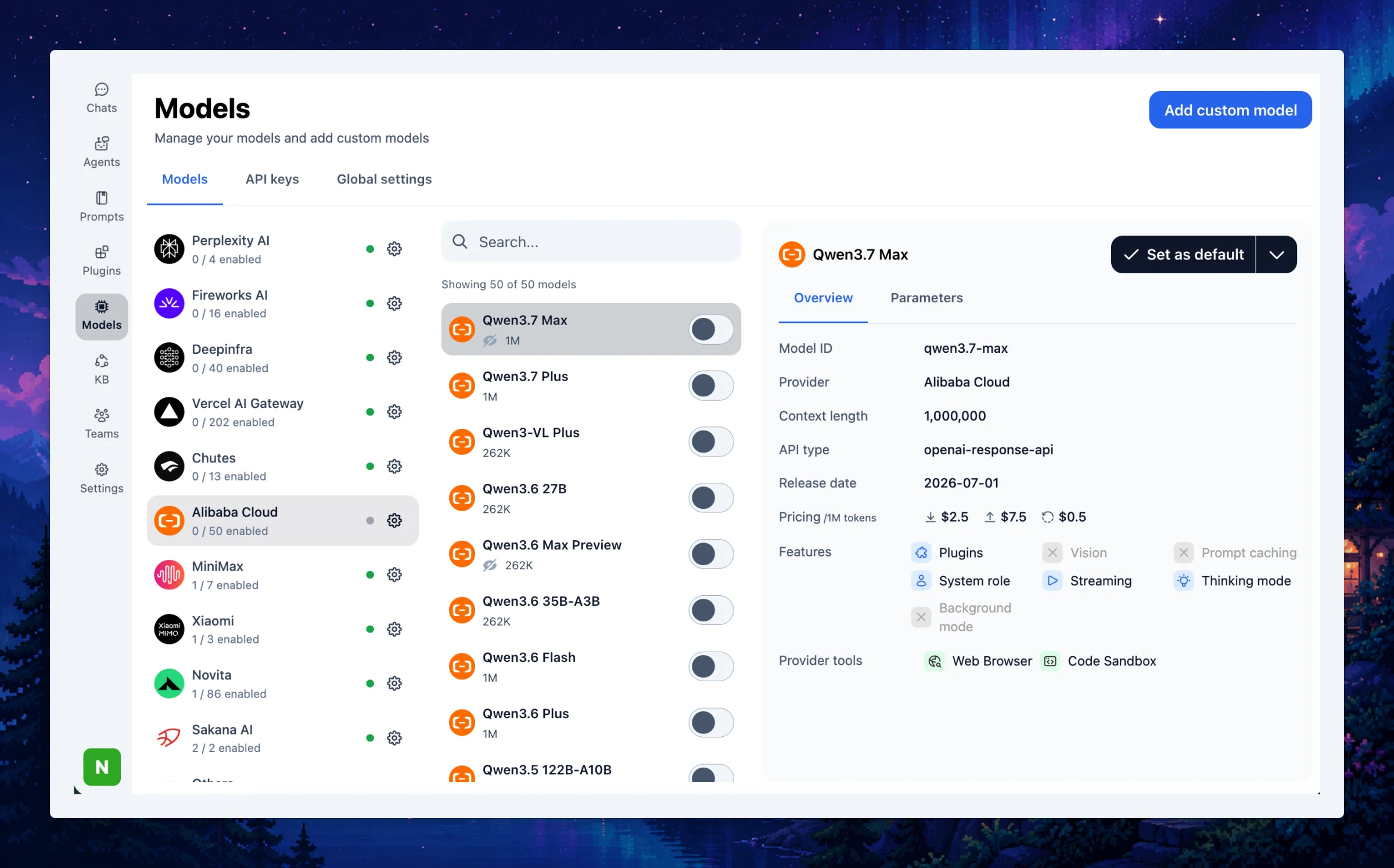New Models: Grok 4.5 & Tencent Hy3 + New Provider: Alibaba Cloud (image 3)