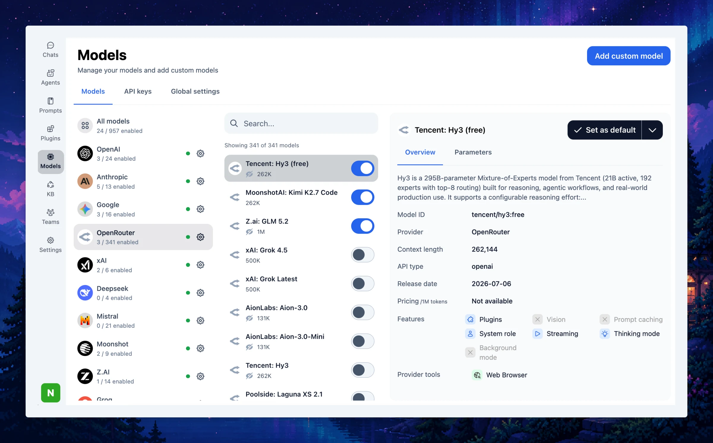 New Models: Grok 4.5 & Tencent Hy3 + New Provider: Alibaba Cloud (image 2)